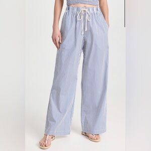 DONNI. Pop Pant Size XL Pinstripe Wide Leg Nautical Coastal Summer Spring Resort